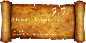 Ficker Tünde névjegykártya